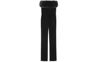 SAINT LAURENT Strapless Velvet Jumpsuit