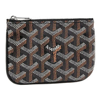 GOYARD Canvas With Calfskin Key Pouch Unisex Black