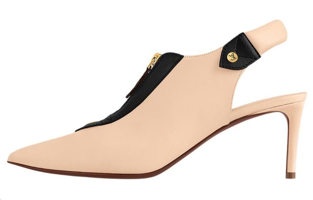 LOUIS VUITTON Slim Heel High Heels 6.5cm Women's Beige