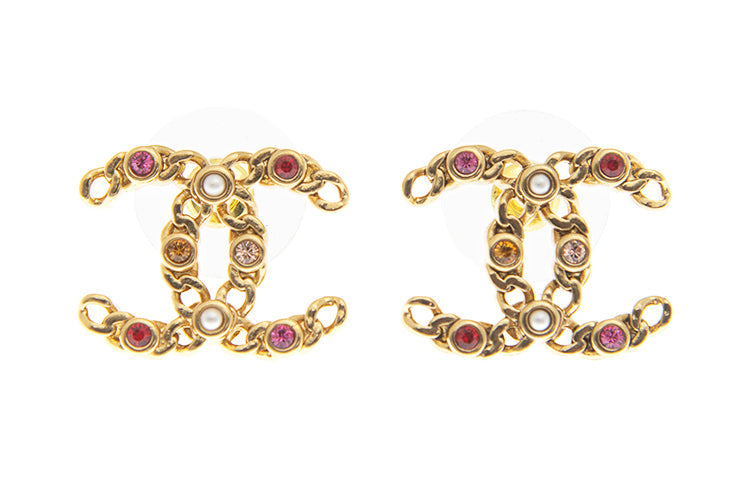 CHANEL Metal Earrings Women's Gold