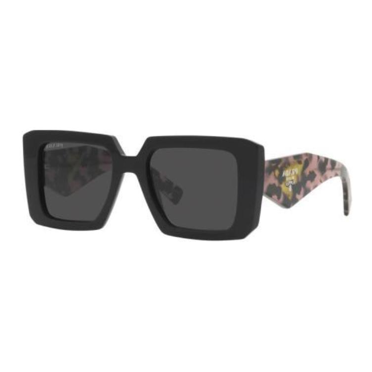 PRADA Acetate Irregular Shape Sunglasses Women's Black
