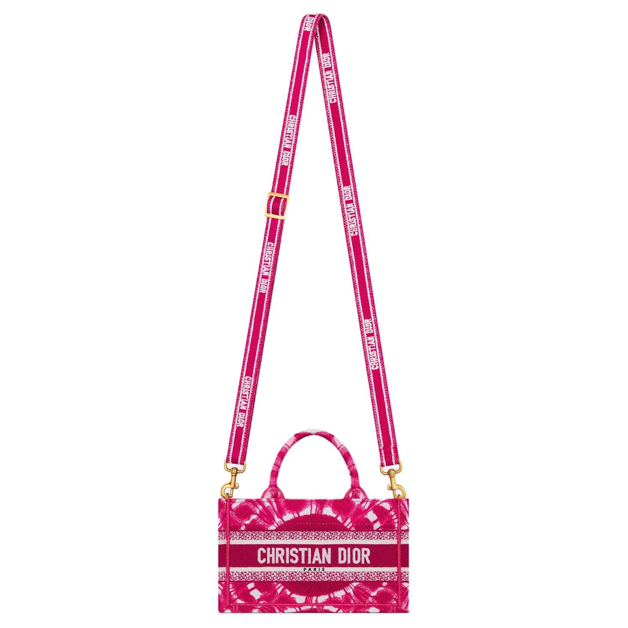 DIOR Miss Dior Cotton Tote Bag Shopping Bag Shoulder Bag Crossbody Bag Handbag Mini Women's Fuchsia