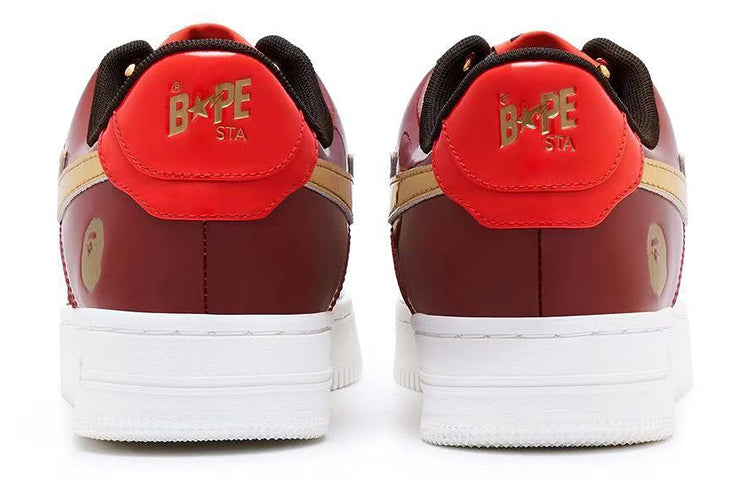 A BATHING APE Bape STA CNY Leather Low 'Red' 1J22-191-003-RED
