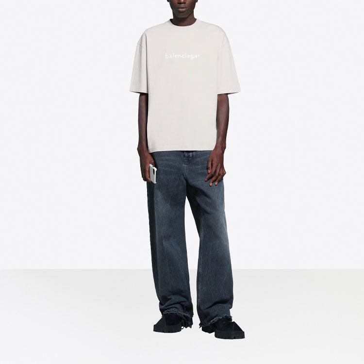 Balenciaga Unisex SS21 Logo Printing Tee Grey 612966TIV542970