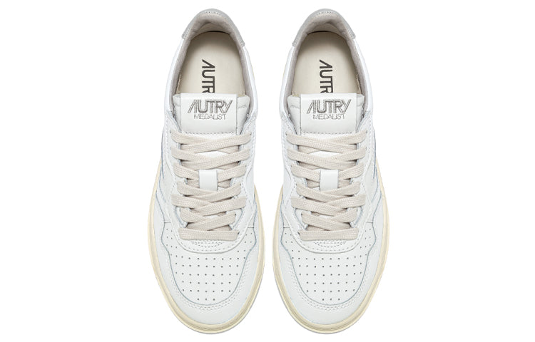 Autry Medalist Leather Low 'White Grey' AULM-BB50