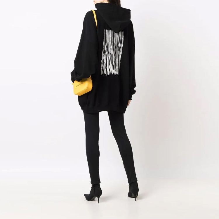 Balenciaga Barcode Cotton Hoodie 'Black' 651799TKVE61070