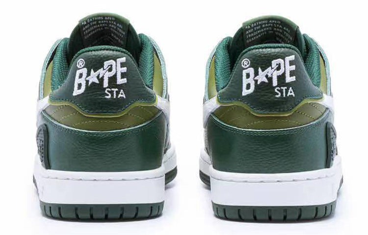 A BATHING APE Sk8 Sta Leather Low 'Green' 1J30-191-024-GREN