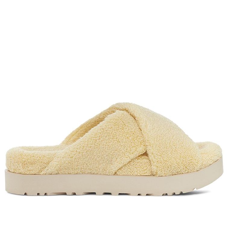 (WMNS) UGG Fluff Sugar Terry Cross Slide 'Yellow' 1126385-BPDD