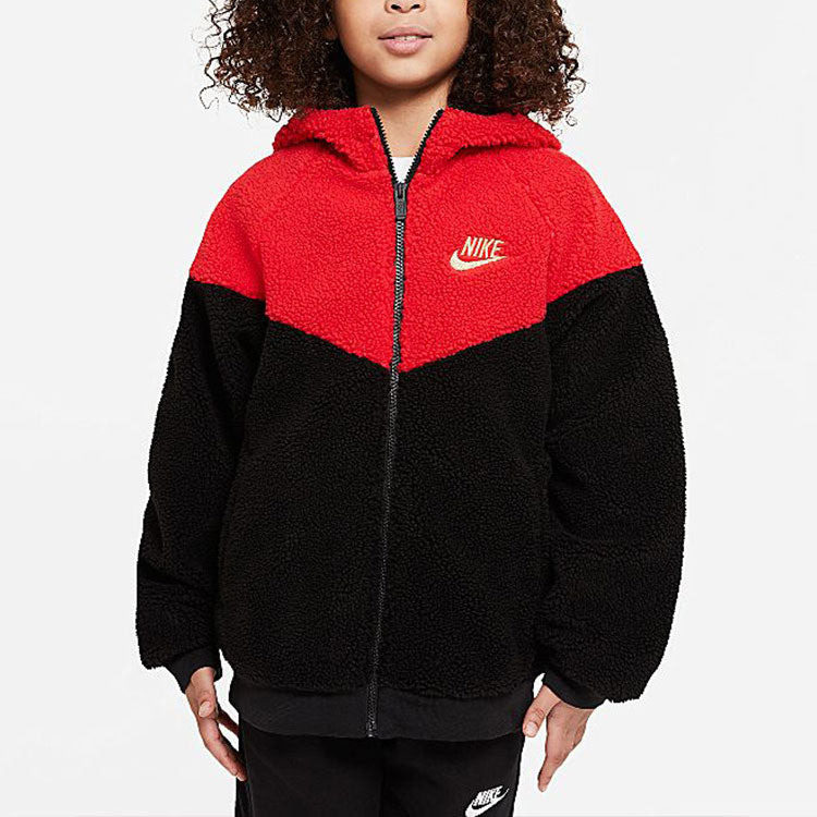 (GS) Nike Kids Fleece Stay Warm Colorblock Hooded Jacket Boy Black DJ4410-016