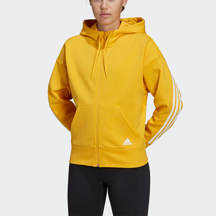 (WMNS) adidas 3s Dk Fz S Hd Knit Sports Jacket Gold Color GC6953