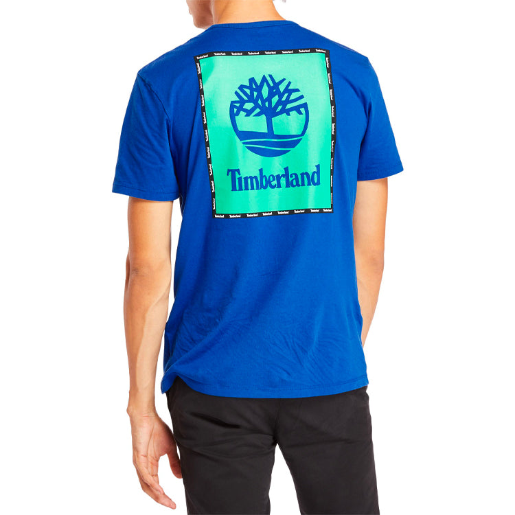 Men's Timberland SS20 Logo Printing Short Sleeve Blue A22RP454