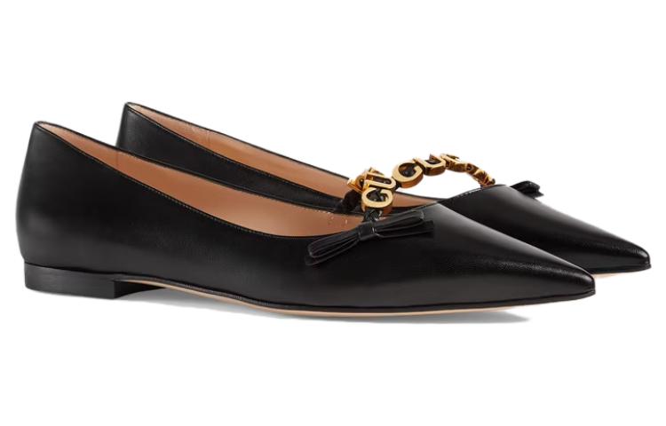 (WMNS) Gucci Ballet Flat 'Black' 674772-C9D10-1000