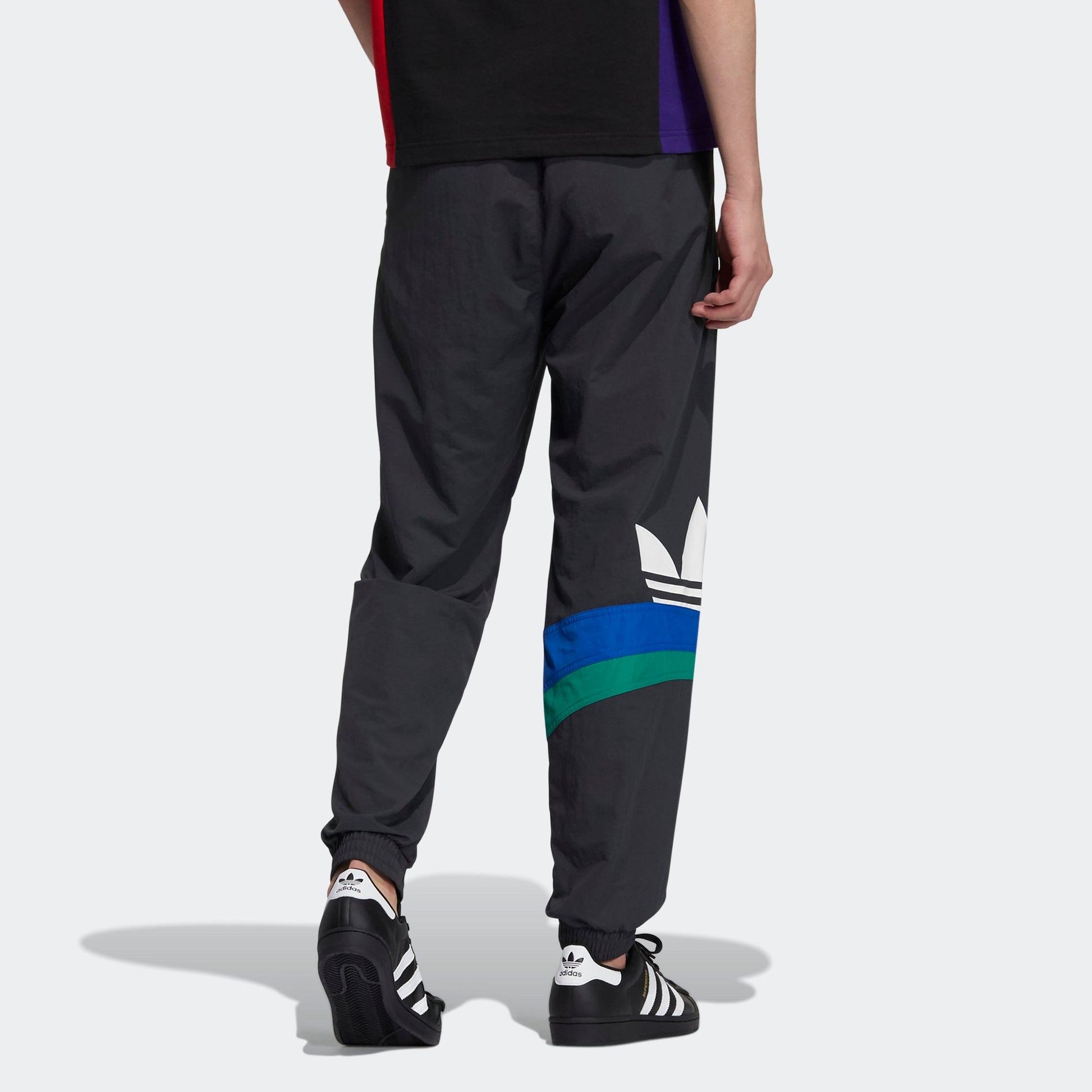 Men's adidas originals Ts Pant Large Logo Printing Contrasting Colors Sports Bundle Feet Autumn Black Pants HF5945