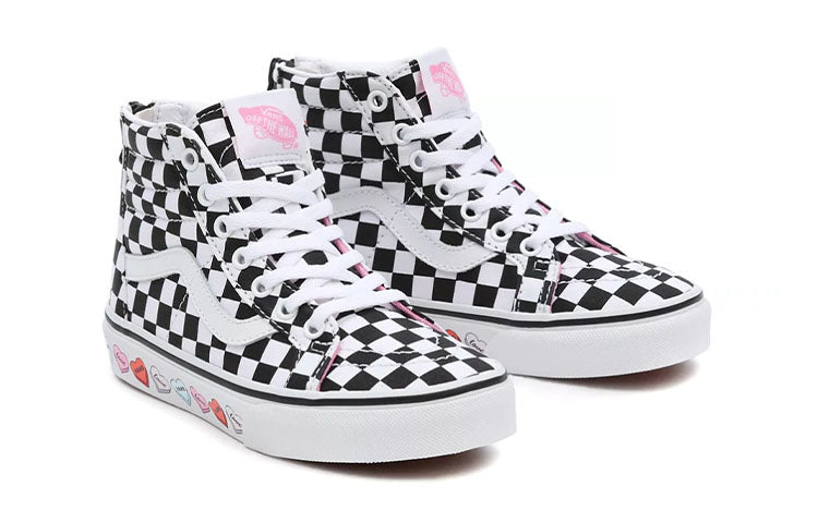 Vans Youth Candy Hearts SK8-HI Zip Mid-Top Sneakers K Black/White VN0A4UI4ABY
