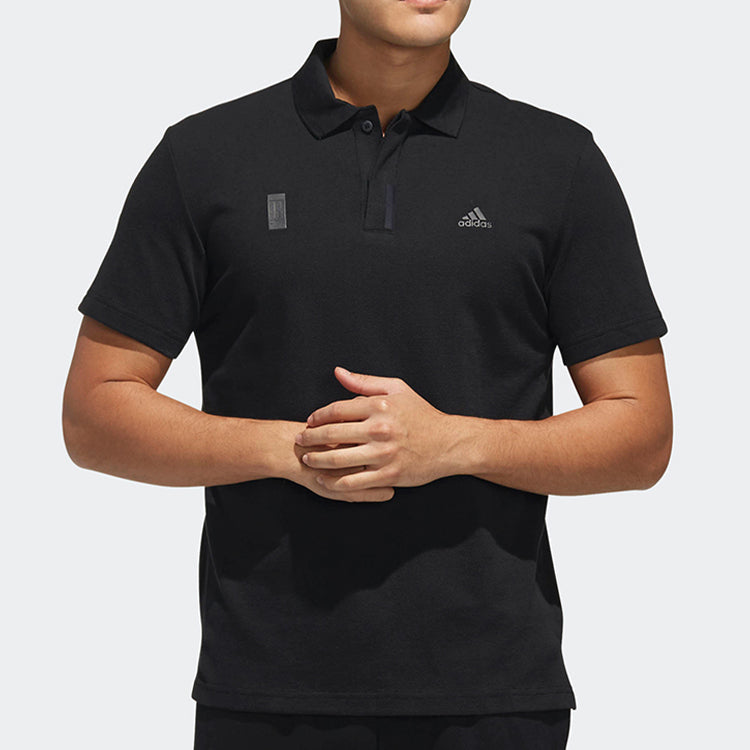 adidas Series Athleisure Casual Sports Short Sleeve polo Black DW4683