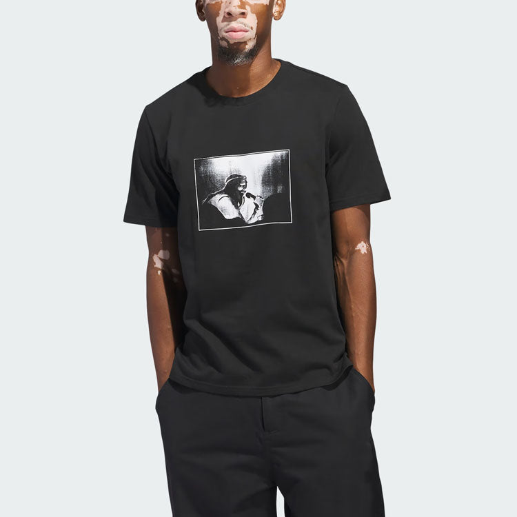 adidas Nora Graphic T-shirt Asia Sizing 'Black White' IU0085