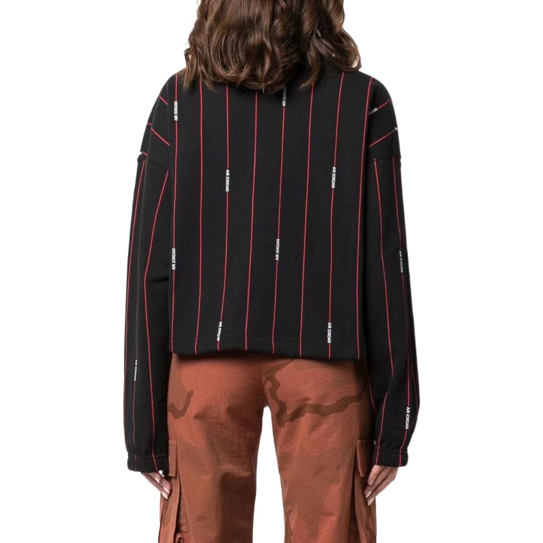 (WMNS) Air Jordan Essentials Fleece Top 'Black Red' DJ2623-010