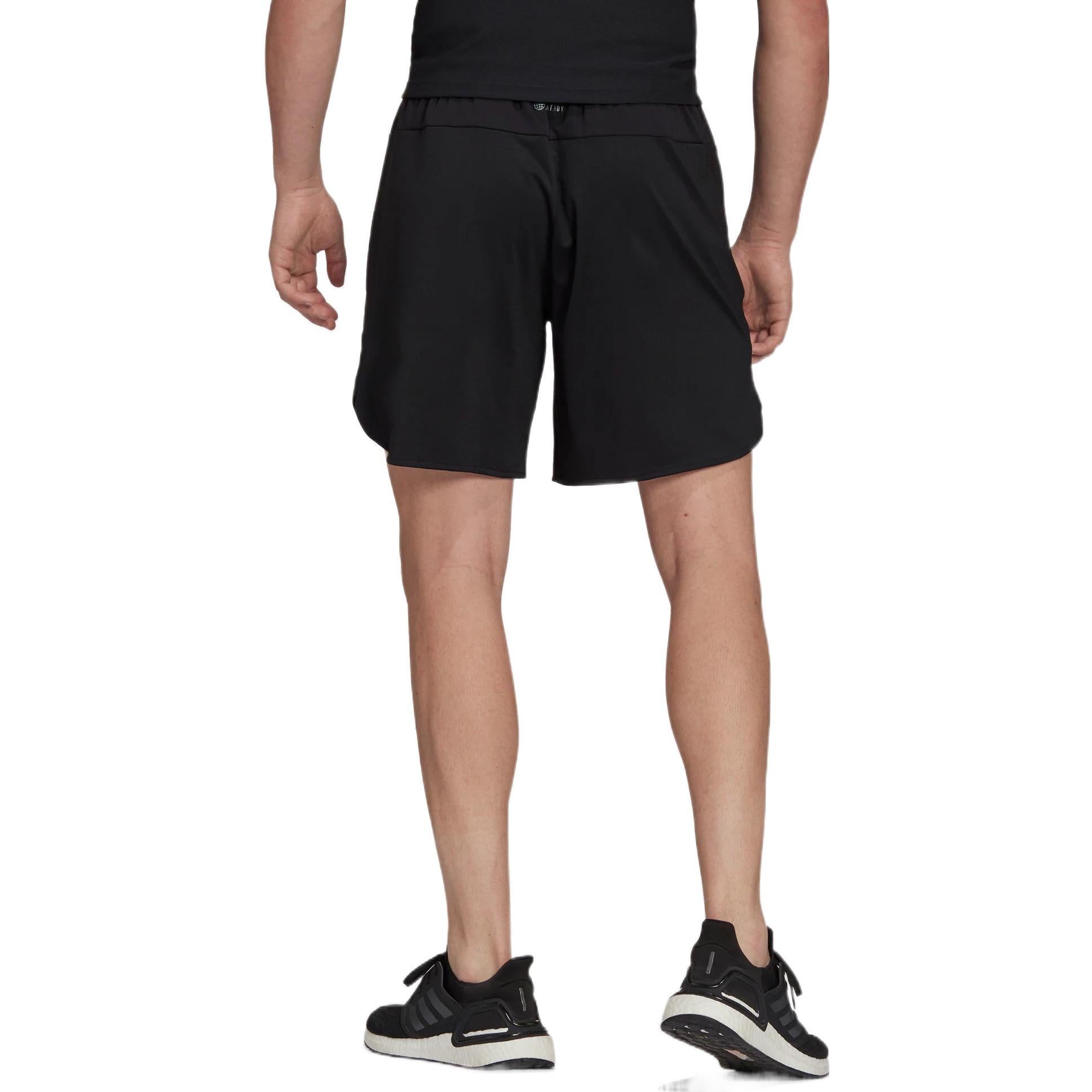 Men's adidas Printing Brand Logo Solid Color Gym Shorts Black HB6526