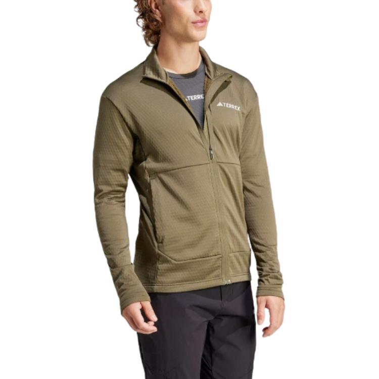 adidas Terrex Multi Light Fleece Full Zip Jacket Asia Sizing 'Olive Green' IQ3742