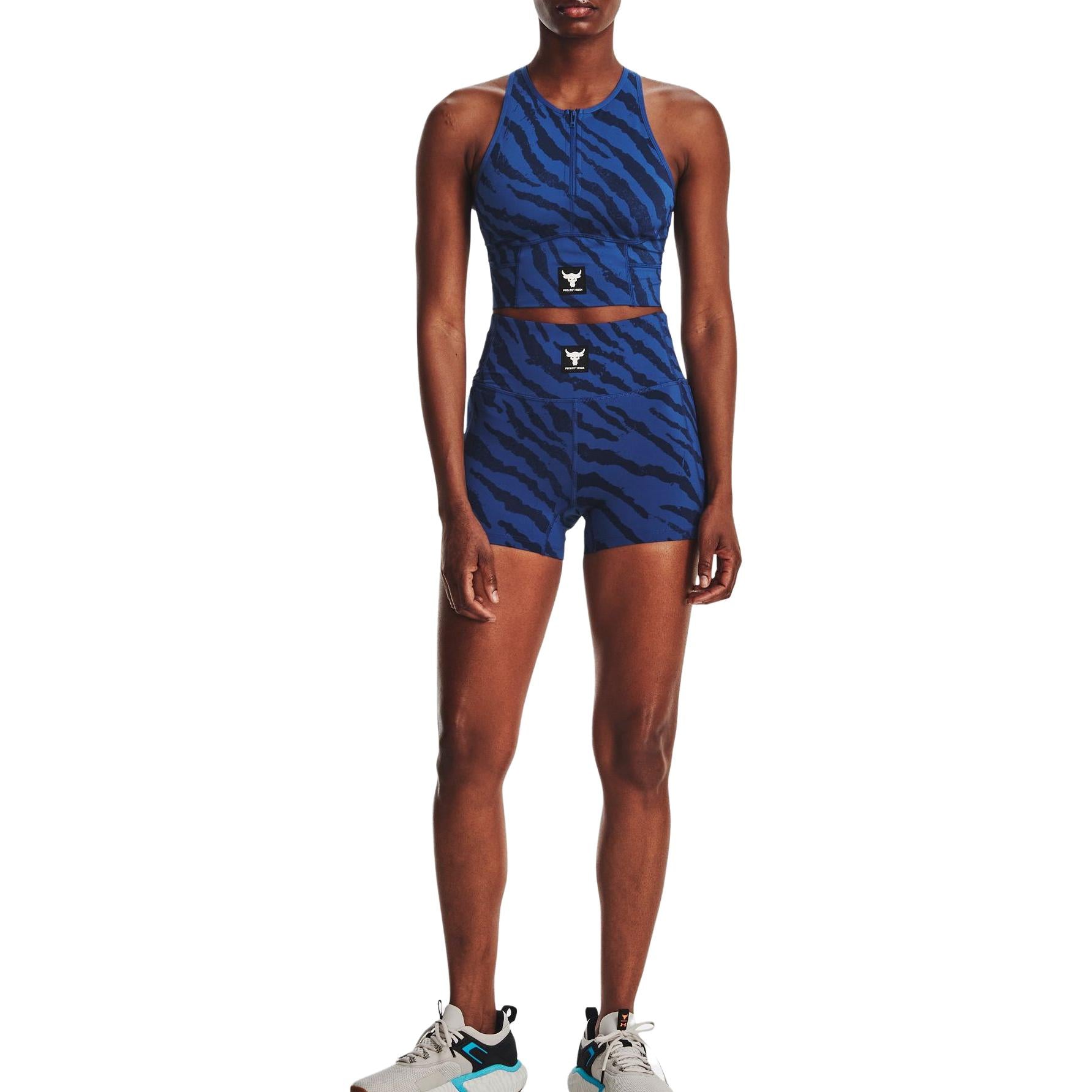 (WMNS) Under Armour Project Rock Meridian Zip Training Tank 'Blue' 1377951-471