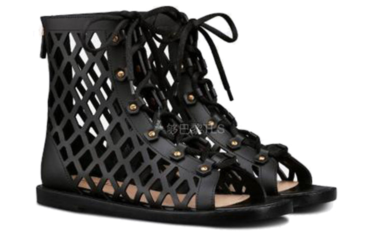 (WMNS) DIOR D-Trap Ankle Boot Black Calfskin and Shearling KCQ489CFM_900