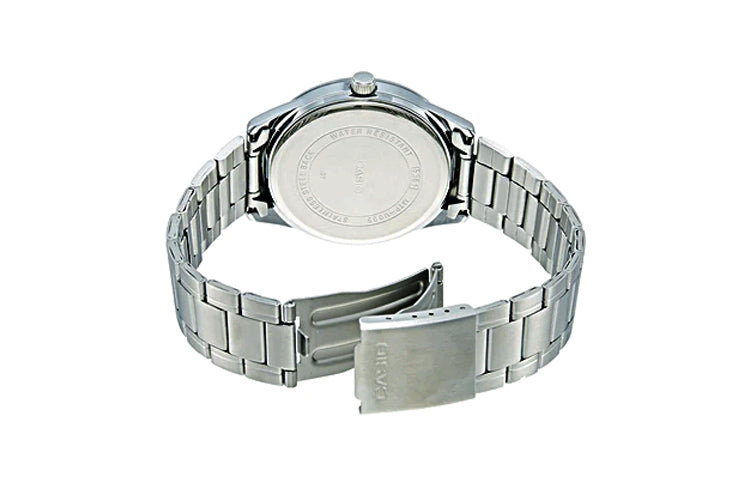 Men's CASIO DRESS Series Minimalistic Stainless Steel Strap Watch Blue MTP-V005D-2B2 Mens Blue Analog MTP-V005D-2B22021