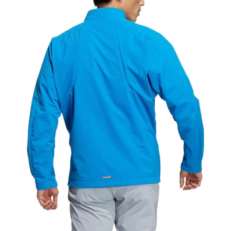 Men's adidas Solid Color Zipper Stand Collar Brand Logo Jacket Japanese Version Blue HB3649
