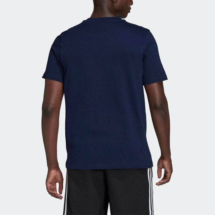 Men's adidas originals Logo Printing Round Neck Short Sleeve Blue T-Shirt HK5226