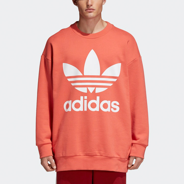 adidas originals Men's Sweatshirt Trefoil Oversized Red/Orange CW1237