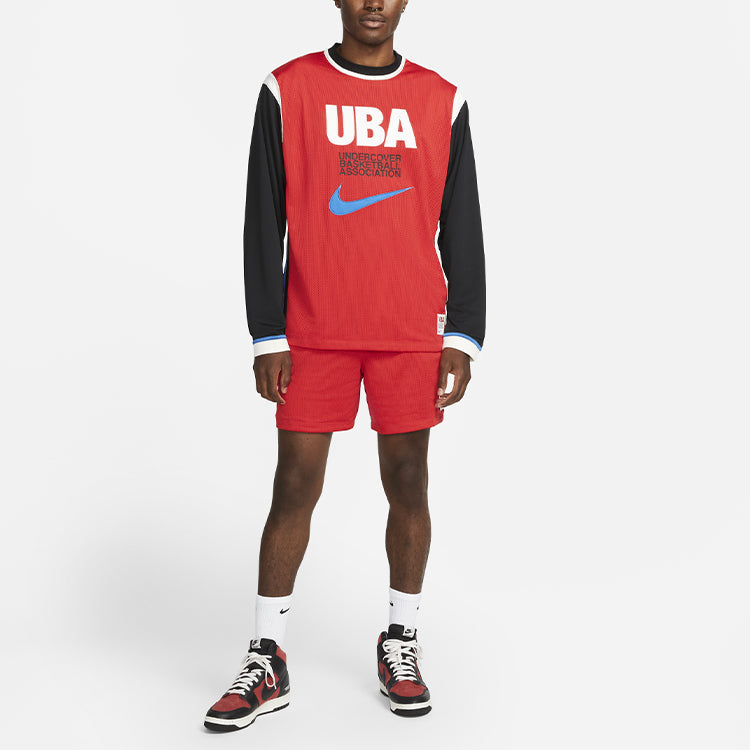 Nike Long-Shooting Top Contrasting Colors Printing Pattern Basketball Long Sleeves US Edition Red CW8014-611