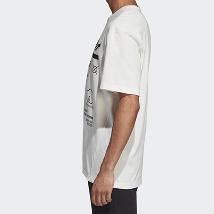 adidas originals Alphabet Printing Round Neck Short Sleeve White DM2084