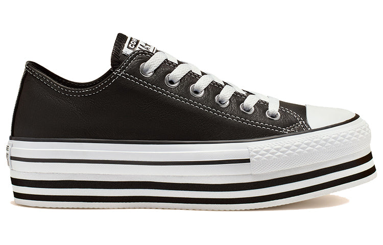 (WMNS) Converse Chuck Taylor All Star Platform Low Top Black White Sponge Cake Sole 'Black White' 565828C
