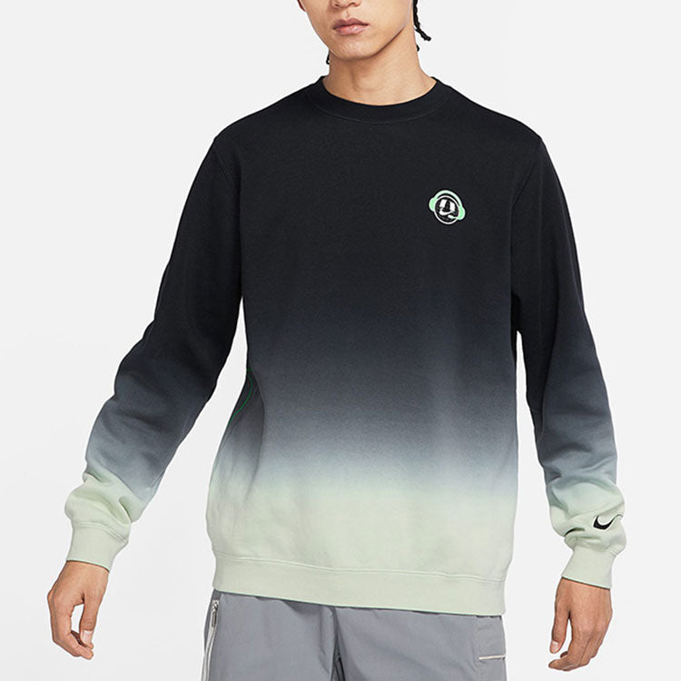 Men's Nike Logo Gradient Printing Round Neck Black DO6937-010