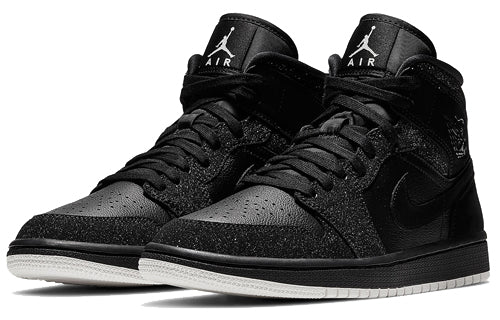 (WMNS) Air Jordan 1 Mid 'Black Glitter' BQ6472-001