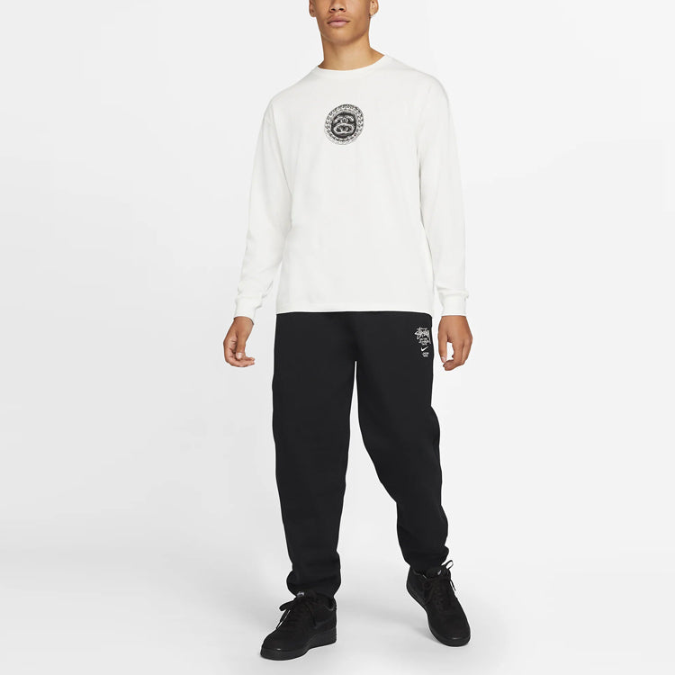 Men's Stussy x Nike Crossover Round Neck Pullover Long Sleeves US Edition White DD3344-121