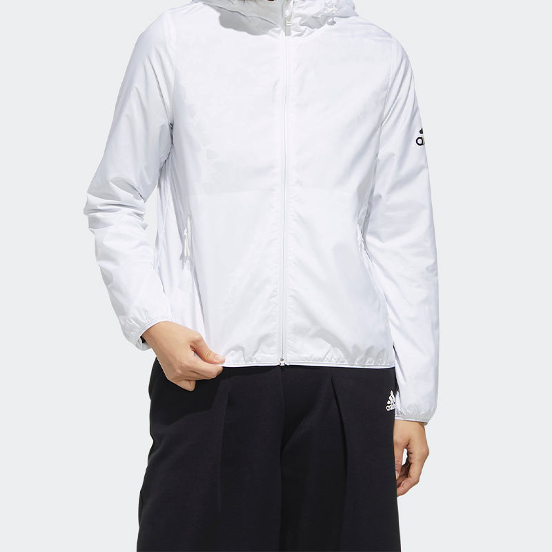 (WMNS) adidas Alphabet Logo Flower Sports Hooded Jacket White FM9304