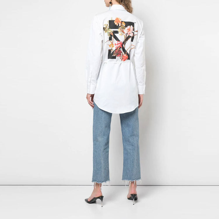 (WMNS) Off-White Small Logo Lacing Printing Shirt White OWGA054E197440660110