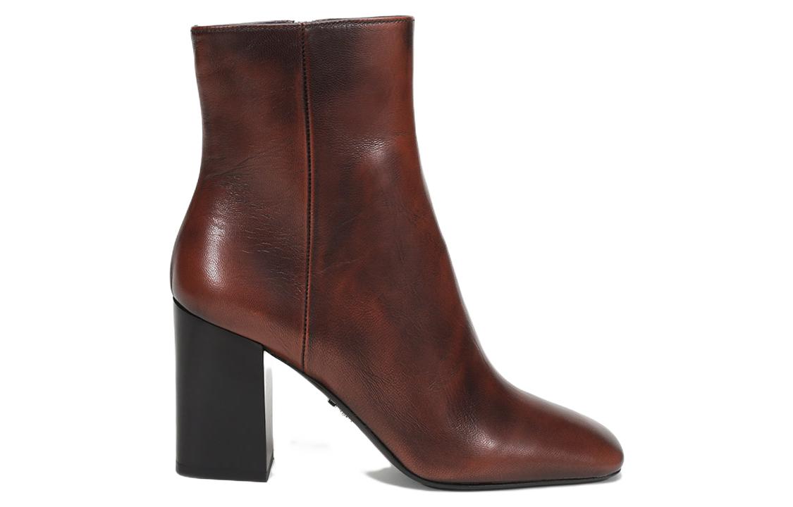 (WMNS) PRADA Leather Square Toe Ankle Pumps 'Brown' 1T722L_P70_F0005_F_B085