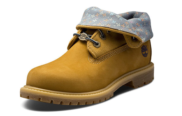 (WMNS) Timberland Authentic Waterproof Roll-Top Floral Print Boots 'Wheat Grey' 8014BW