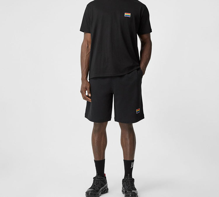 Burberry Rainbow Pure Cotton Short Sleeve Unisex Black 80320921