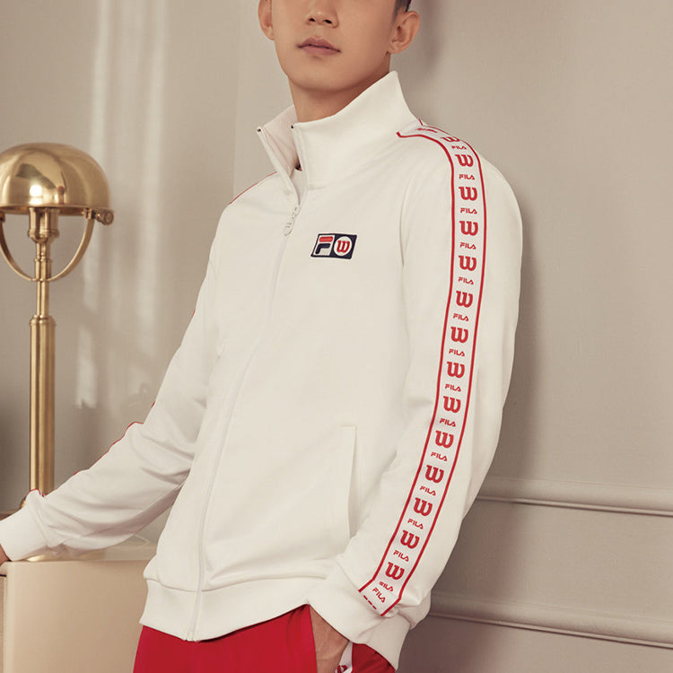 Yellow FILA x Wilson Stripe Knit Jacket White A11M033501F-WT