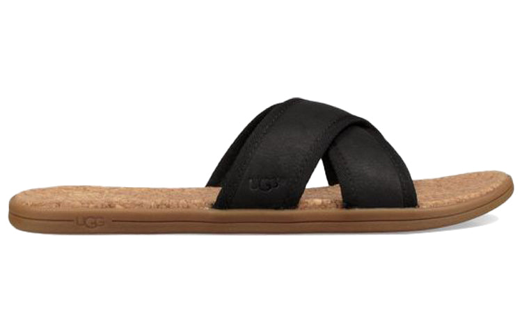 UGG Seaside Slide Cowhide Black Slippers 1092172-BLK