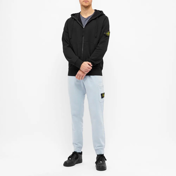 Men's STONE ISLAND Logo Zipper Black 721564251-V0029