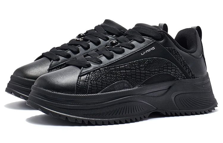 (WMNS) Li-Ning Retro Sport Leisure 'Black' AGCR338-2