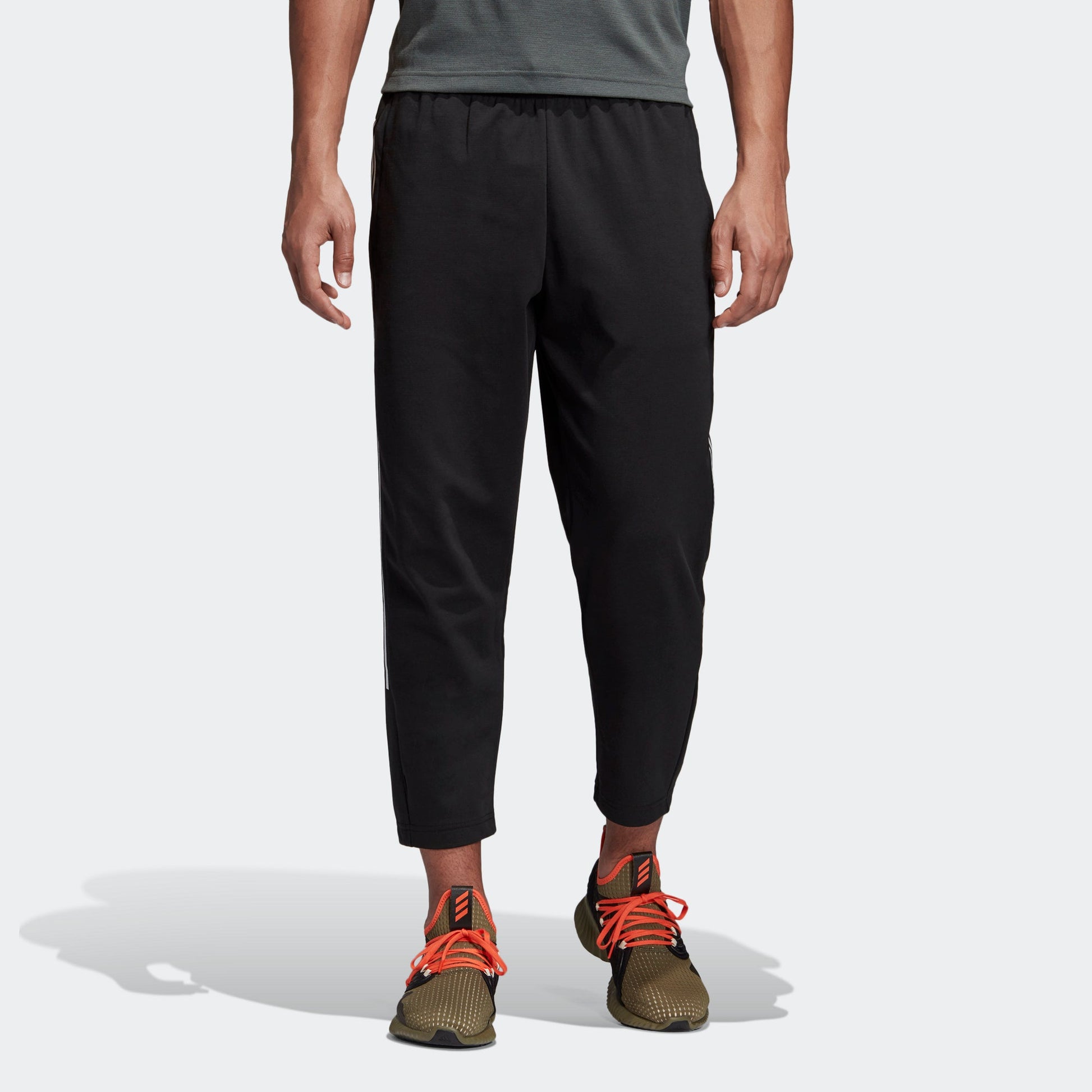 adidas Id Summer Tp Running Training Stripe Knit Sports Pants Black DU1113