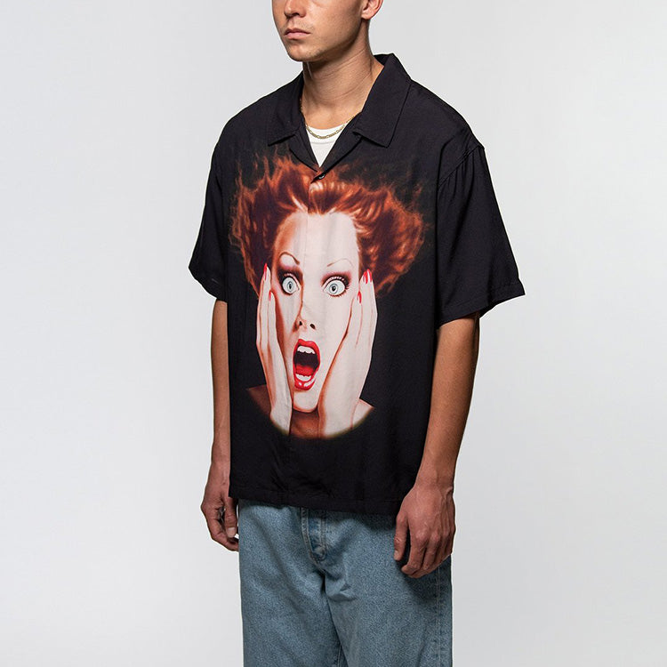 Men's Stussy Harumi Printing V neck Black 1110146
