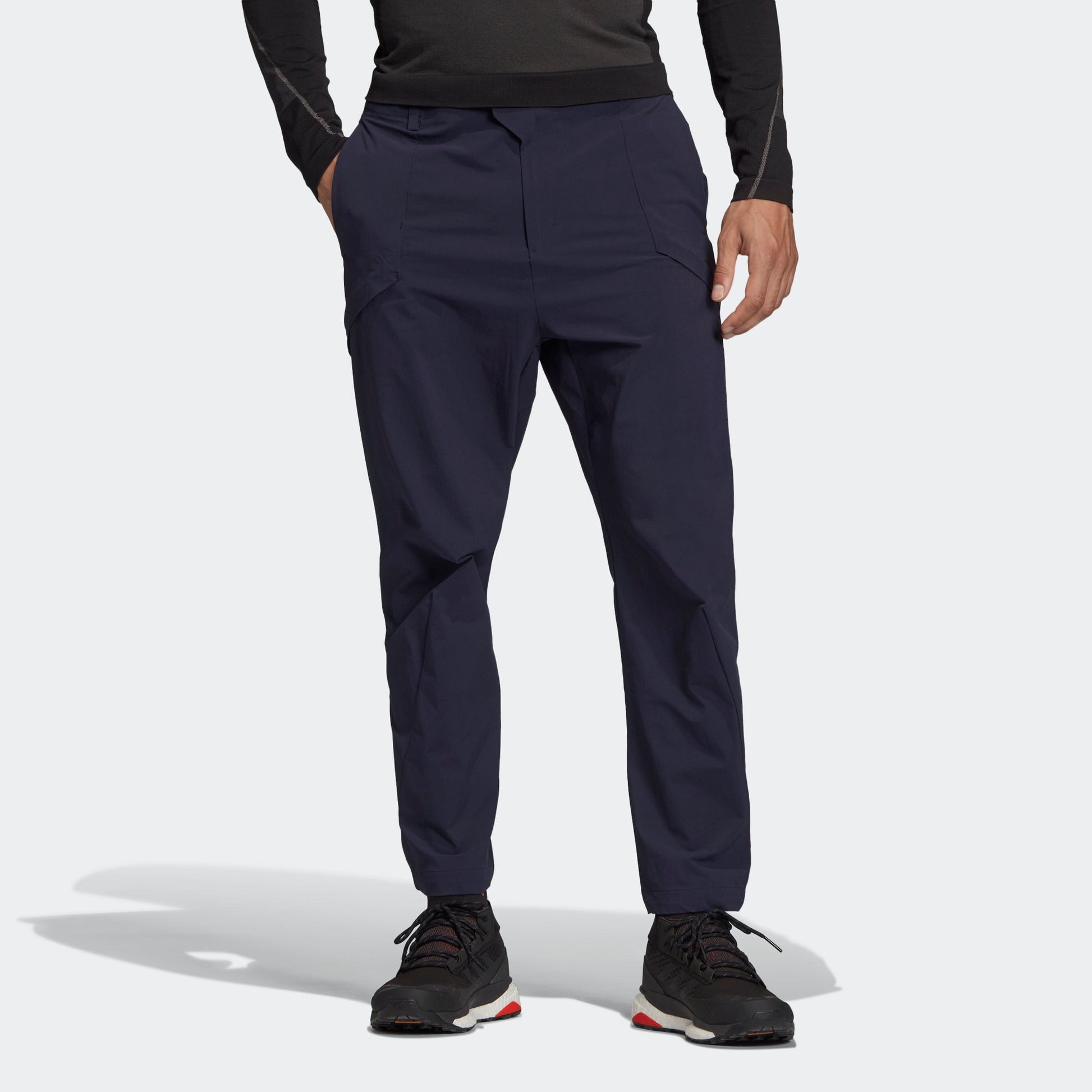 adidas Hike Pants Solid Color Casual Woven Long Pants Navy Blue DZ2043