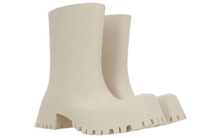 (WMNS) Balenciaga 50mm Trooper Rubber Boots 'Beige' 679326W0FO82000