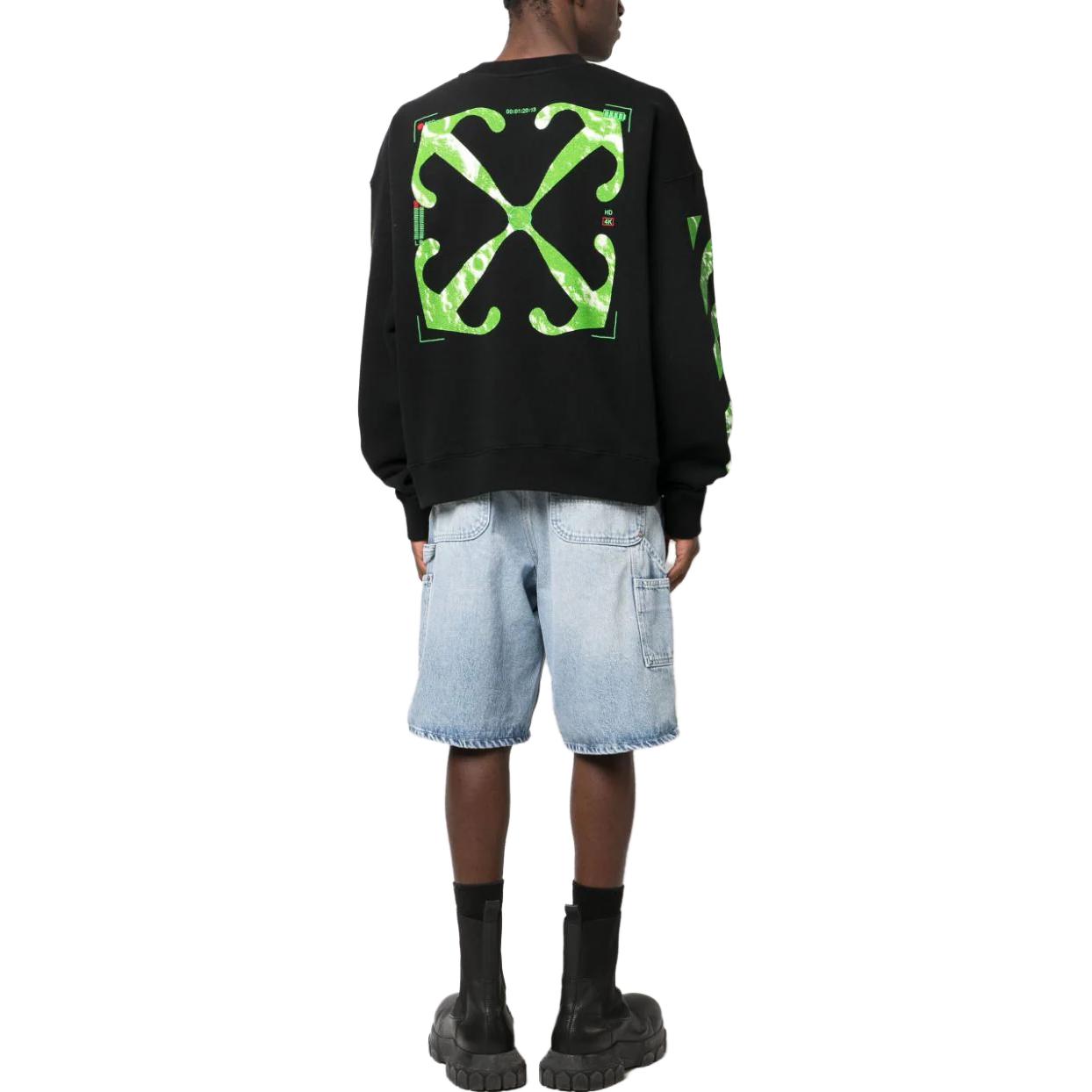 Off-White Diag Stripe Cotton Sweatshirt 'Black' OMBA054F23FLE0081050