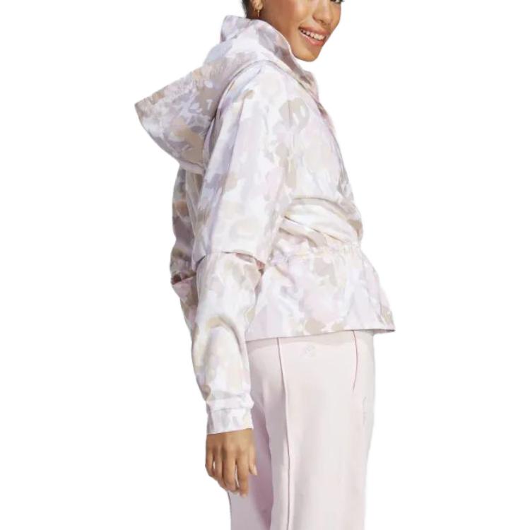 (WMNS) adidas Graphic Windbreaker 'White Pink' IC0555